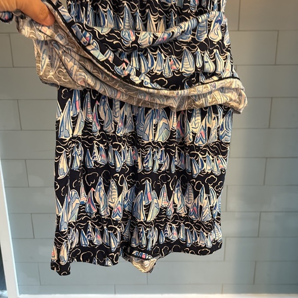 Lilly Pulitzer Loro Romper low tide navy Sales and stripes - Picture 5 of 6